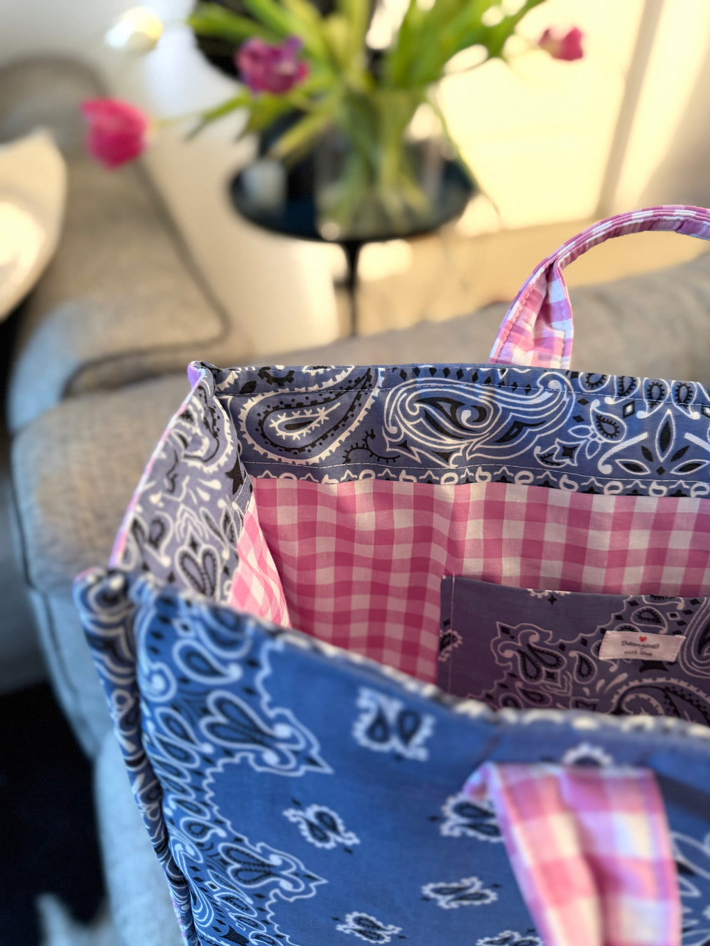 Sac cabas en bandana et Vichy - Billie