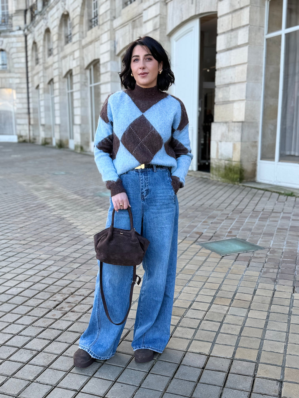 Pull Jacquard - bleu