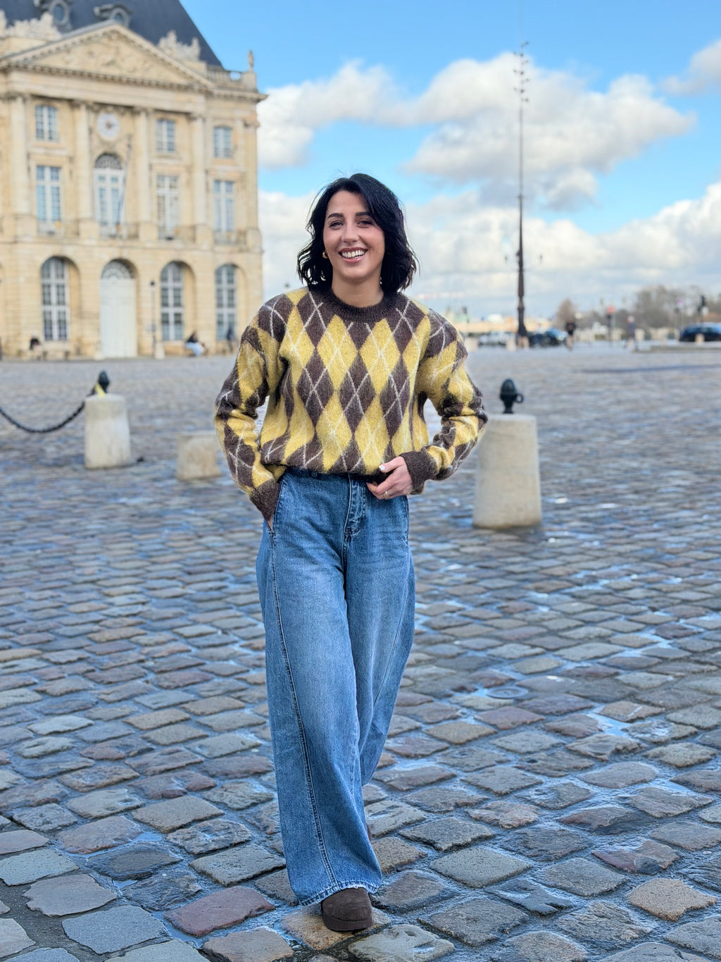 Pull Jacquard - Jaune