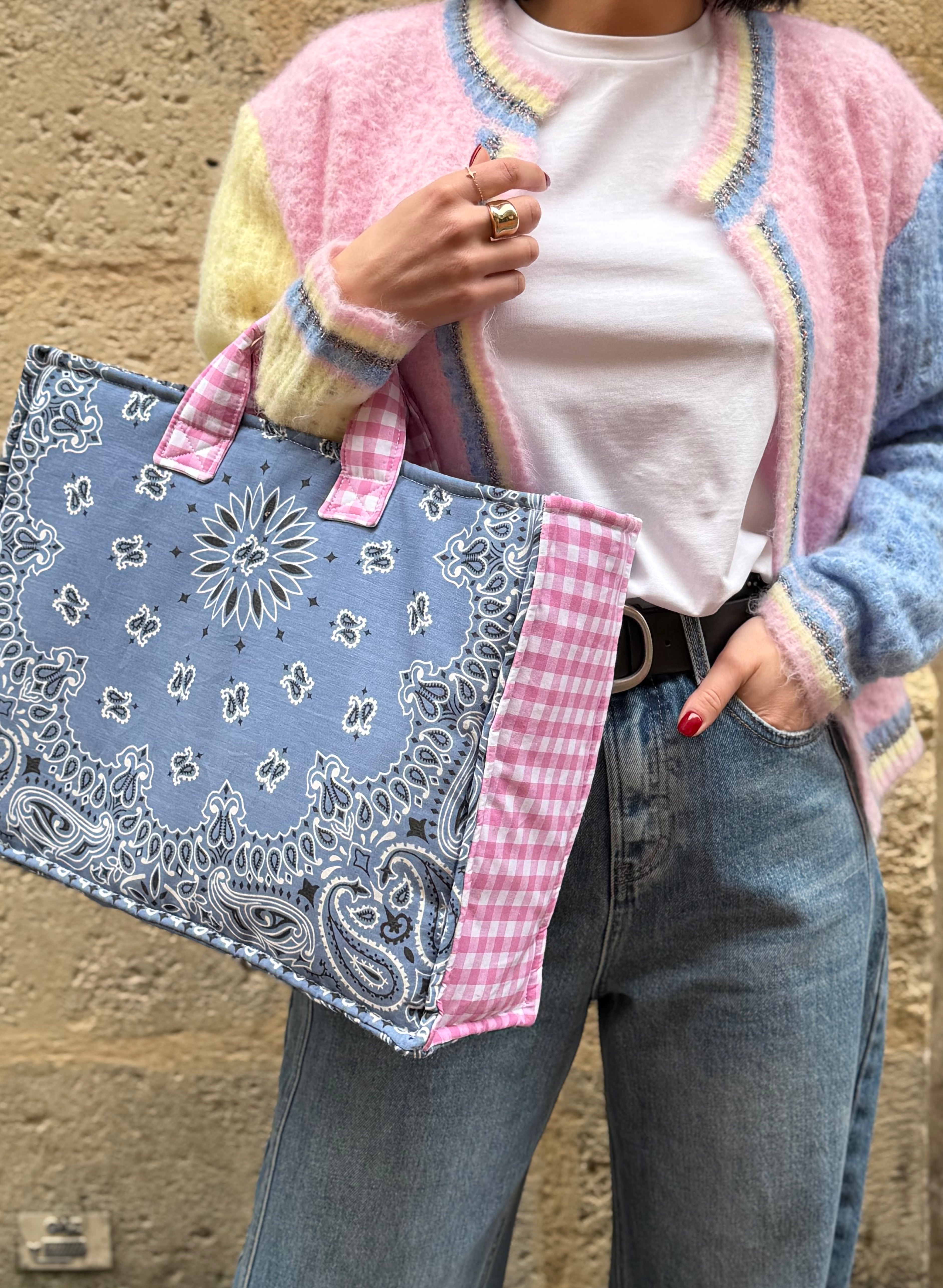 Sac cabas en bandana et Vichy - Billie